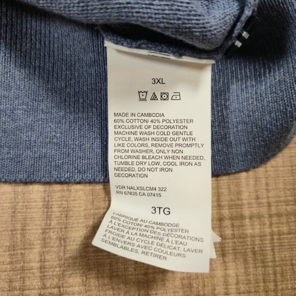 Navtech by Nautica NWT Mens Vneck Sweater Size 3XL Blue Preppy Business Casual - Picture 8 of 8